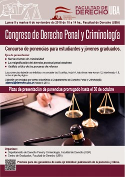 Concurso de ponencias para el Congreso de Derecho Penal y Criminología