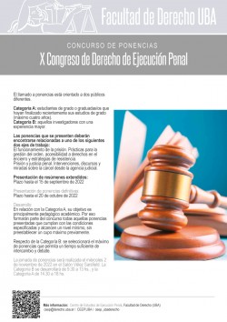 Concurso de ponencias - X Congreso de derecho de EjecuciÃ³n penal