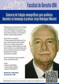 Concurso de trabajos monográficos para auxiliares docentes en homenaje al profesor Jorge Rodríguez Mancini