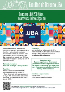 Concurso UBA 200 Años - Incentivos a la Investigación