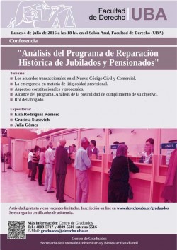 Conferencia "Análisis del Programa de Reparación Histórica de Jubilados y Pensionados"