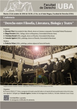 Conferencia "Derecho entre Filosofía, Literatura, Biología y Teatro"