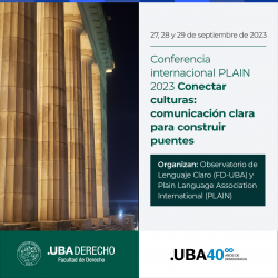 Conferencia internacional PLAIN 2023. Conectar culturas: comunicación clara para construir puentes