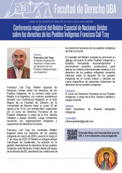 Conferencia magistral del Relator Especial de Naciones Unidas sobre los derechos de los Pueblos IndÃ­genas Francisco CalÃ­ Tzay