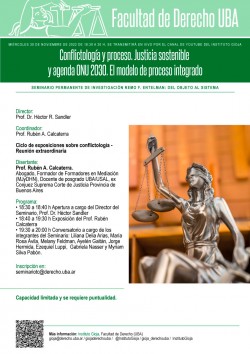 Conflictología y proceso. Justicia sostenible y agenda ONU 2030. El modelo de proceso integrado