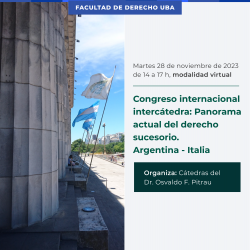 Congreso internacional intercátedra: Panorama actual del derecho sucesorio. Argentina - Italia