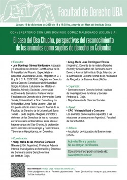 Conversatorio con Luis Domingo Gómez Maldonado (Colombia). El caso del Oso Chucho, perspectivas del reconocimiento de los animales como sujetos de derecho en Colombia