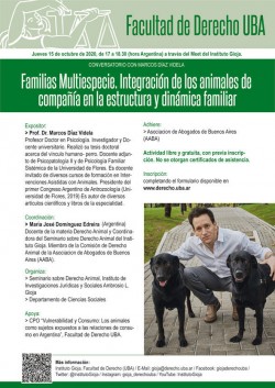 Conversatorio con Marcos Díaz Videla: Familias Multiespecie. Integración de los animales de compañía en la estructura y dinámica familiar