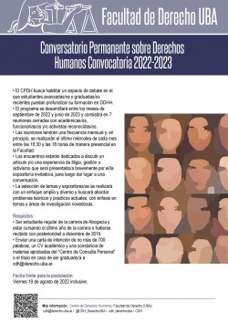 Conversatorio Permanente sobre Derechos Humanos Convocatoria 2022-2023