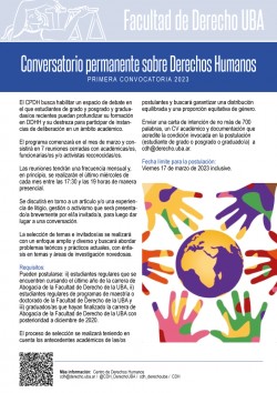 Conversatorio permanente sobre Derechos Humanos. Primera convocatoria 2023