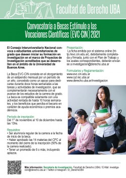 Convocatoria a Becas Estímulo a las Vocaciones Científicas (EVC-CIN) 2021