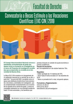 Convocatoria a Becas Estímulo a las Vocaciones Científicas (EVC-CIN) 2019