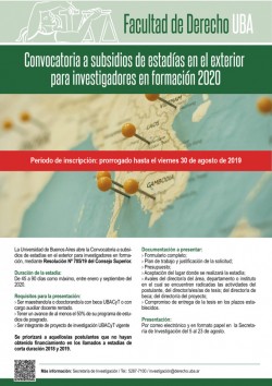 Convocatoria a subsidios de estadías en el exterior para investigadores en formación