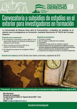 Convocatoria a subsidios de estadías en el exterior para investigadores en formación