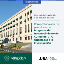 Convocatoria abierta para docentes. Programa de Reconocimiento de Cursos del CPO Orientados a la Investigación