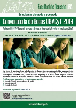 Convocatoria de Becas UBACyT 2019