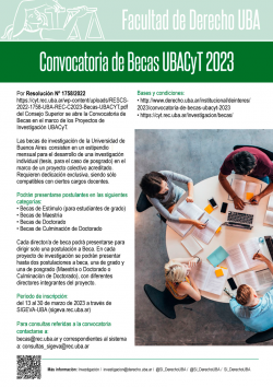 Convocatoria de Becas UBACyT 2023