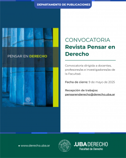 Convocatoria de la Revista <i>Pensar en Derecho</i>