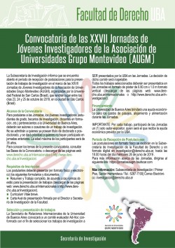 Convocatoria de las XXVII Jornadas de Jóvenes Investigadores de la Asociación de Universidades Grupo Montevideo (AUGM)