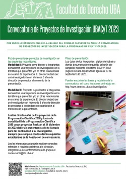 Convocatoria de Proyectos de InvestigaciÃ³n UBACyT 2023