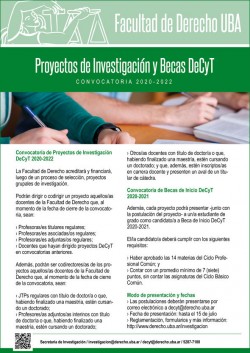 Convocatoria de Proyectos de Investigación y Becas DeCyT 2020-2022