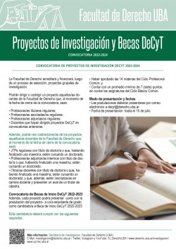 Convocatoria de Proyectos de Investigación y Becas DeCyT 2022 - 2024