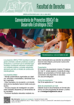 Convocatoria de Proyectos UBACyT de Desarrollo Estratégico 2022