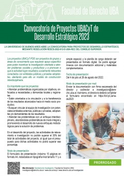 Convocatoria de Proyectos UBACyT de Desarrollo Estratégico 2023