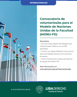 Convocatoria de voluntarios/as para el Modelo de Naciones Unidas de la Facultad (MONU-FD)