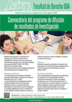 Convocatoria del programa de difusión de resultados de Investigación