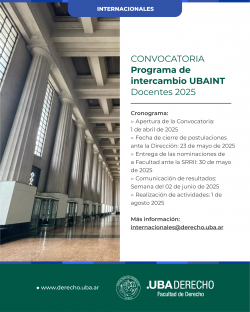 Convocatoria del Programa de intercambio UBAINT - Docentes 2025