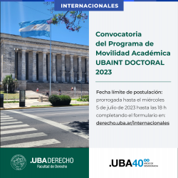 Convocatoria del Programa de Movilidad Académica UBAINT DOCTORAL 2023