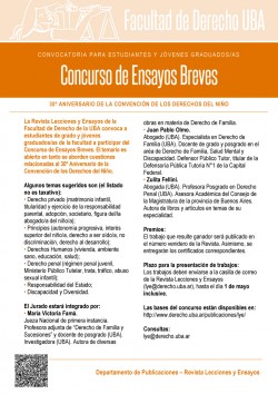 Convocatoria para estudiantes y jóvenes graduados/as. Concurso de Ensayos Breves. 30º Aniversario de la Convención de los Derechos del Niño