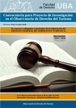 Convocatoria para Proyecto de Investigación en el Observatorio de Derecho del Turismo