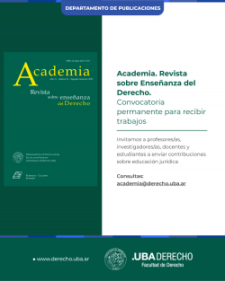 Convocatoria permanente para el envío de contribuciones. Academia. Revista sobre Enseñanza del Derecho
