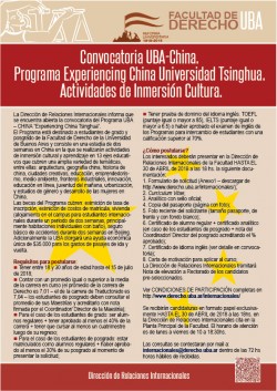 Convocatoria UBA-China. Programa Experiencing China Universidad Tsinghua. Actividades de Inmersión Cultural