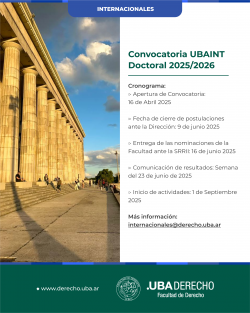 Convocatoria: Programa de intercambio UBAINT Doctoral 2025/2026
