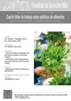 Cuarto taller de trabajo sobre Políticas de alimentos: "Alimentos suficientes, seguros y sustentables: derechos y políticas"