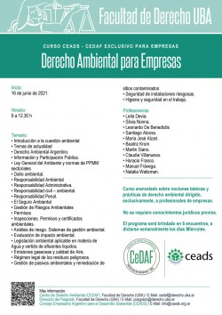 Curso CEADS - CEDAF: Derecho Ambiental para Empresas