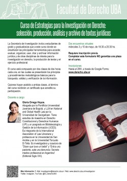 Curso de Estrategias para la Investigación en Derecho: selección, producción, análisis y archivo de textos jurídicos