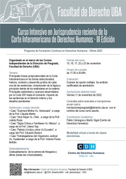 Curso Intensivo en  Jurisprudencia reciente de la Corte Interamericana de Derechos Humanos