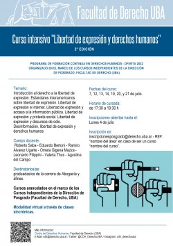 Curso intensivo "Libertad de expresión y derechos humanos" - 2º Edición