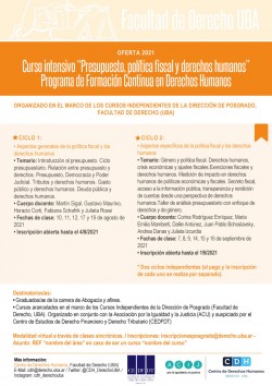 Curso intensivo "Presupuesto, política fiscal y derechos humanos"