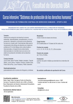 Curso intensivo  "Sistemas de protección de los derechos humanos"