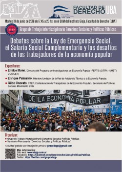 Debates sobre la Ley de Emergencia Social, el Salario Social Complementario y los desafíos de los trabajadores de la economía popular