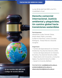 Derecho comercial internacional. Justicia ambiental y plaguicidas. Un camino global hacia transiciones sostenibles