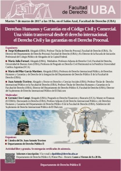 Derechos Humanos y Garantías en el Código Civil y Comercial.  Una visión transversal desde el derecho internacional, el Derecho Civil y las garantías en el  Derecho Procesal
