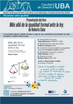 Discusiones sobre igualdad. Presentación del libro <i>Más allá de la igualdad formal ante la ley</i>, de Roberto Saba