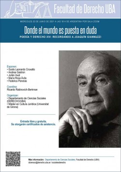 Donde el mundo es puesto en duda. Poesía y derecho XIV: recordando a Joaquín Giannuzzi