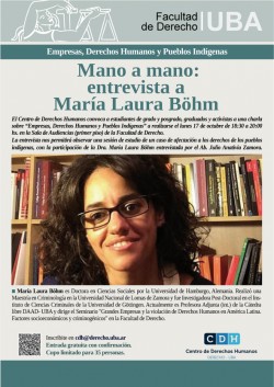 Empresas, Derechos Humanos y Pueblos Indígenas: entrevista a María Laura Böhm